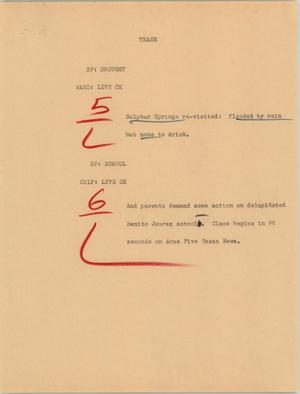 Primary view of object titled '[News Script: Tease]'.