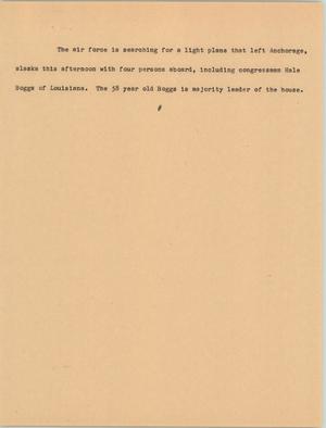 Primary view of object titled '[News Script: Light plane]'.