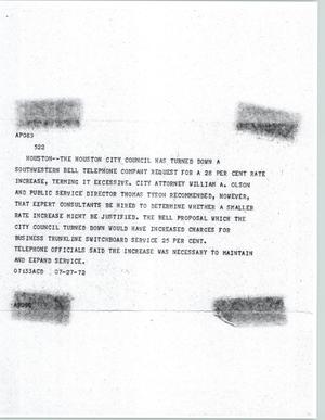 Primary view of object titled '[News Script: Houston city council]'.
