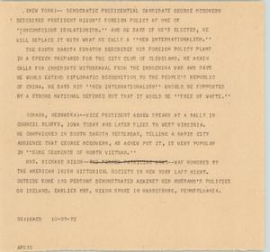 Primary view of object titled '[News Script: Isolationism]'.