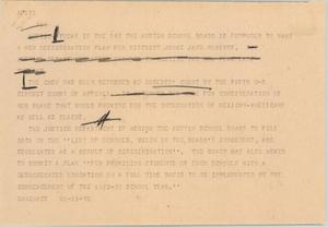 Primary view of object titled '[News Script: New desegregation plan]'.
