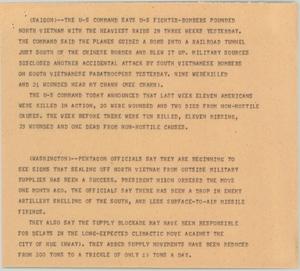 Primary view of object titled '[News Script: Fighter bombers in Vietnam]'.
