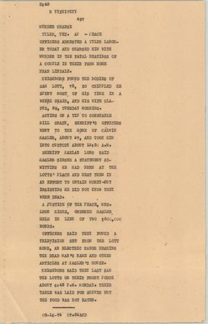 Primary view of object titled '[News Script: Murder charge]'.