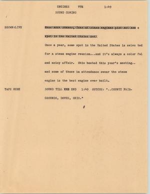 Primary view of object titled '[News Script: Engines]'.