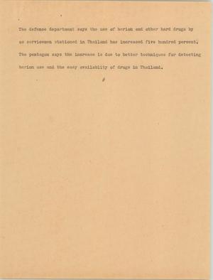 Primary view of object titled '[News Script: Drug use]'.