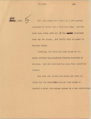 Primary view of object titled '[News Script: Houston]'.