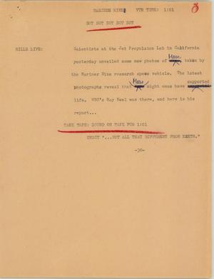 Primary view of object titled '[News Script: Mariner nine]'.