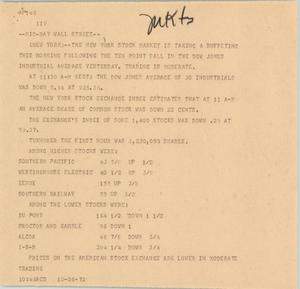 Primary view of object titled '[News Script: Mid-day Wall Street]'.