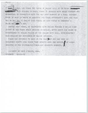 Primary view of object titled '[News Script: Fuqua trial]'.