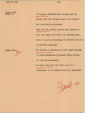 Primary view of object titled '[News Script: Bush on viet]'.