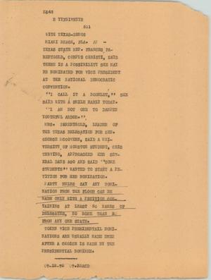 Primary view of object titled '[News Script: With Texas Democrats]'.