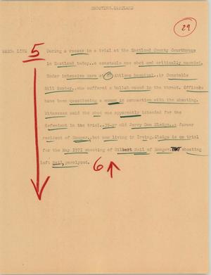 Primary view of object titled '[News Script: Shooting Eastland]'.