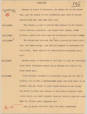 Primary view of object titled '[News Script: Halloween]'.