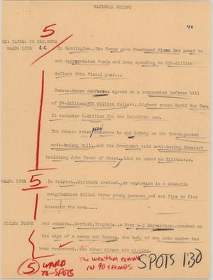 Primary view of object titled '[News Script: National briefs]'.