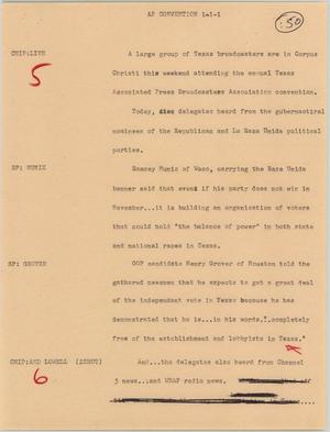 Primary view of object titled '[News Script: AP convention]'.