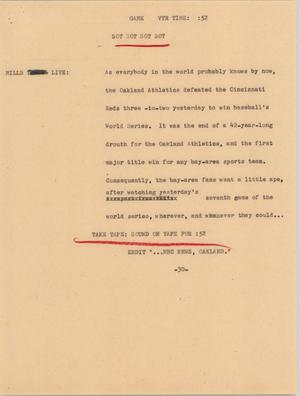 Primary view of object titled '[News Script: Game]'.