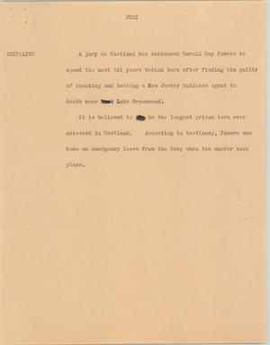 Primary view of object titled '[News Script: Jury]'.