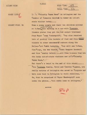 Primary view of object titled '[News Script: Seven seas]'.
