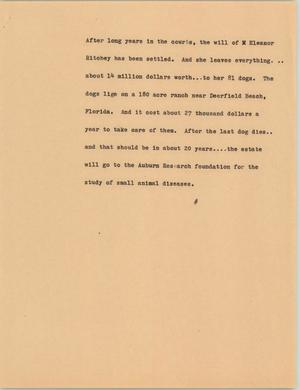Primary view of object titled '[News Script: Ritchey will]'.