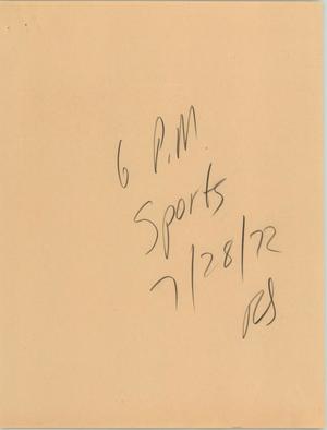 Primary view of object titled '[News Script: 6PM sports]'.