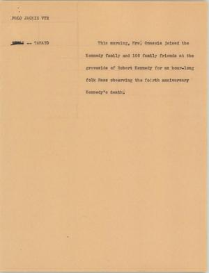 Primary view of object titled '[News Script: Jackie]'.