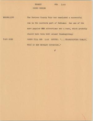 Primary view of object titled '[News Script: Turkey]'.