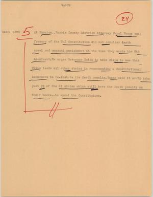 Primary view of object titled '[News Script: Vance]'.