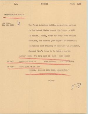 Primary view of object titled '[News Script: Contact]'.