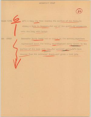 Primary view of object titled '[News Script: Astronaut Scott]'.