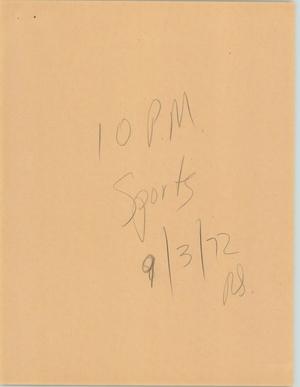 Primary view of object titled '[News Script: 10PM sports]'.