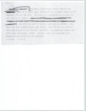 Primary view of object titled '[News Script: Kelly's body found]'.