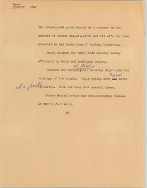 Primary view of object titled '[News Script: Meyer]'.
