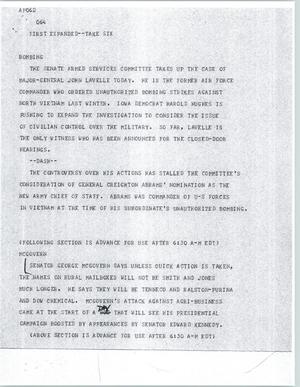 Primary view of object titled '[News Script: Bombing]'.