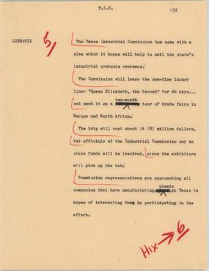 Primary view of object titled '[News Script: T.I.C.]'.