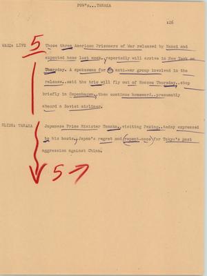 Primary view of object titled '[News Script: POWs Tanaka]'.
