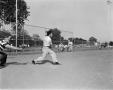 Photograph: [Man playing baseball at WBAP picnic]