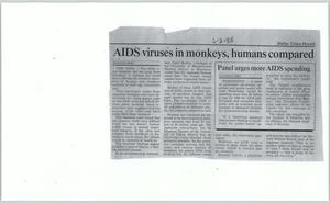 Primary view of object titled '[Clipping: AIDS virus in monkeys, humans compared]'.