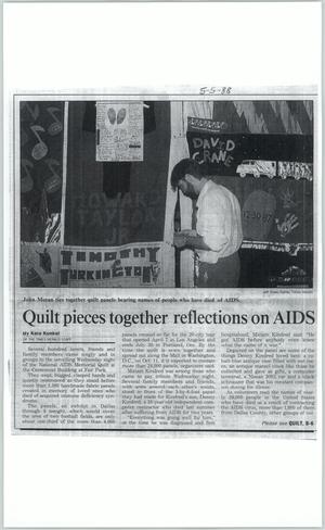 Primary view of object titled '[Clipping: Quilt pieces together reflections on AIDS]'.