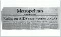 Primary view of [Clipping: Ruling on AIDS care worries doctors: Use of unapproved drug raises liability concerns]