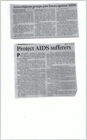Primary view of object titled '[Clipping: Protect AIDS sufferers]'.