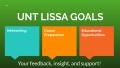 Thumbnail image of item number 1 in: '[Library and Information Science Student Association Goals Slide]'.
