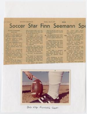 Primary view of object titled '[Clipping: Soccer Star Finn Seeman Speaks Oilmans' Language]'.