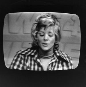 Primary view of object titled '[A reporter on television]'.