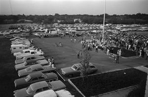 Primary view of object titled '[Parking lot at WBAP'S All Country 820 event]'.