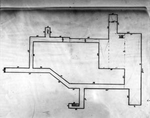 Primary view of object titled '[Photograph of a blueprint of the WBAP building]'.