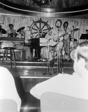 Primary view of object titled '[Band performing on a cruise ship]'.