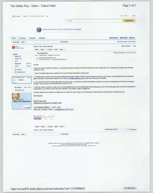 Primary view of object titled '[Email from Rafiq Salleh to Jack and George, December 27, 2011]'.