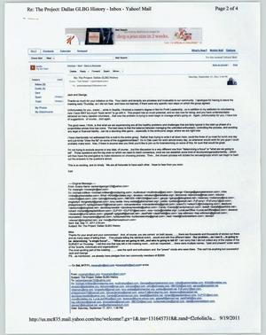 Primary view of object titled '[Email from Carl Parker to Jack and George, September 17, 2011]'.