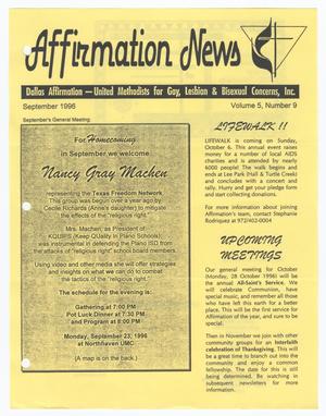 Affirmation News, Volume 5, Number 9, September 1996
