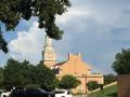 Photograph: [UNT Administration building with rainbow]